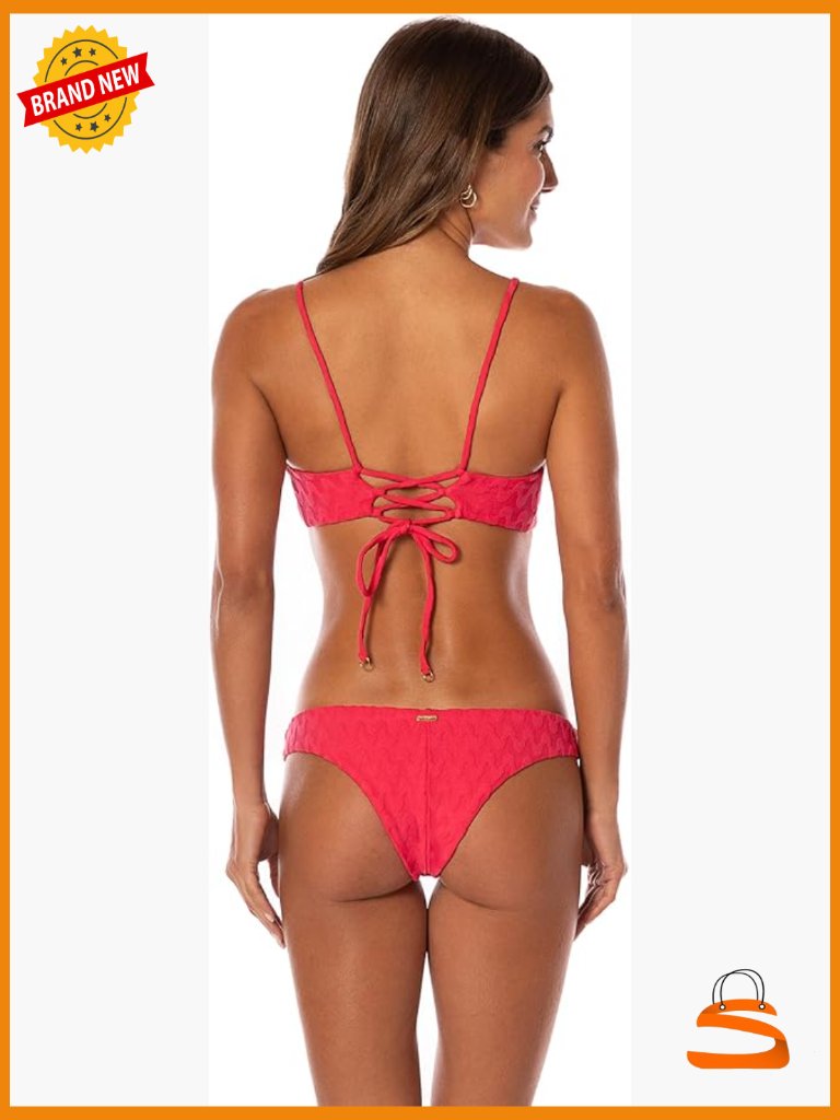 Reversible Cheeky Bikini Bottom Low Rise Polyamide Spandex Small